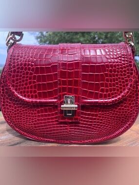 NWT Brahmin Cynthia Red Glissandro Convertible Bag